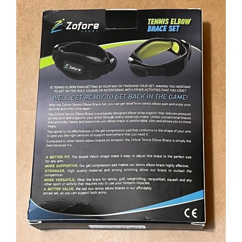 ZOFORE Sport Tennis Elbow Brace 2 Pack Compression Strap Tendonitis Support